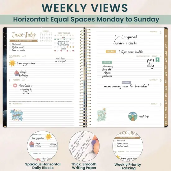 bloom daily planners 2025-26 Academic Planner, Soft Cover, 8.5" x 11", Midnight Sky {4}