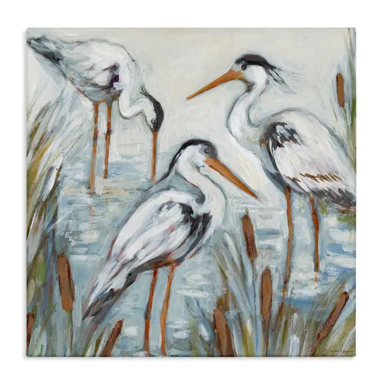 Stupell Industries Three Herons In Water Canvas By Susan Winget {1}