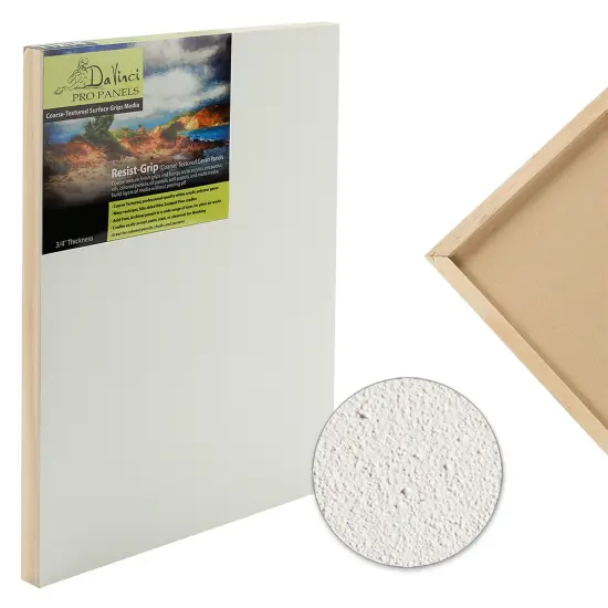 Da Vinci Pro Resist-Grip Coarse Textured Gesso Board, 4 Small Variety Rectangles, 3/4" Depth Art Boards for Painting, White Acrylic Polymer with Quartz Sand, Warp-Resistant Cradled & Sealed MDF Panel {3}
