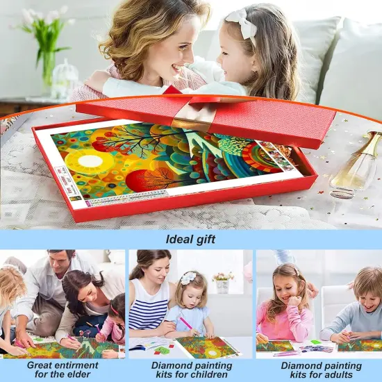 Diamond Painting Kits for Adults, 5D DIY Diamond Art Kits for Beginners, Full Drill Diamond Painting Kits for Home Wall Decor, Stained Glass Landscape, 12x16 Inch {4}