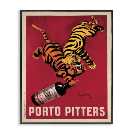 Stupell Industries Retro Vintage Wine & Tigers Framed Giclee By Marcello Nizzoli {1}