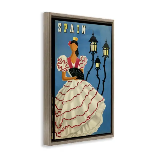 Stupell Industries Spain Woman Portrait Poster Floating Frame By Marcus Jules {3}