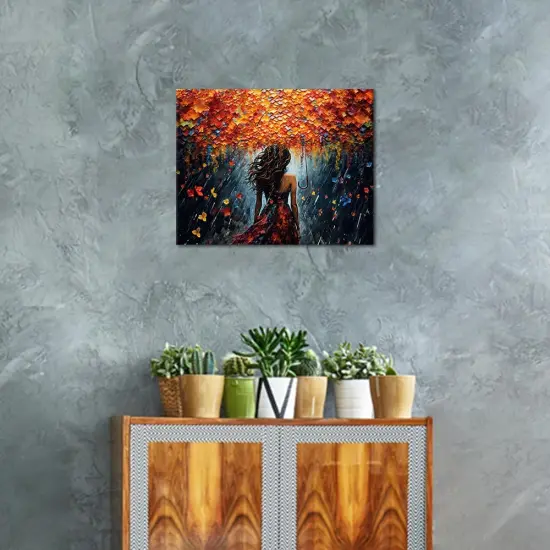 DIY Paint by Number Girl in The Rain with an Umbrella, Paint by Numbers for Adults, Abstract Adult Paint by Numbers on Canvas, Paint by Numbers for Adults Beginner 16x20 Inch {2}