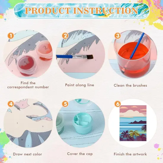 9 X12 Inch 12 Pack Paint by Number Kits Drawing Paintwork on Canvas Without Frame for Home Decor {3}