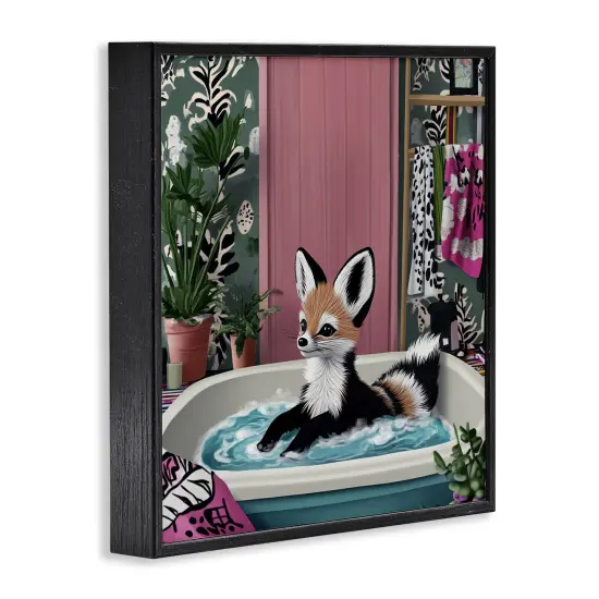 Stupell Industries Bathing Fox in Tropical Bathroom Framed Giclee By Annabelle Hall {3}
