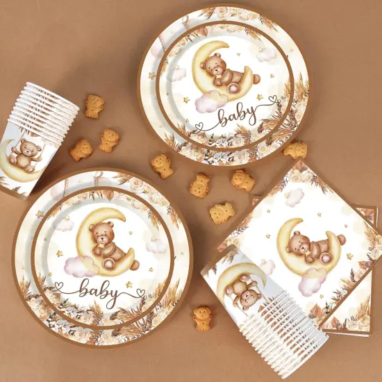 97 Pcs We Can Bearly Wait Tablecloth Baby {2}