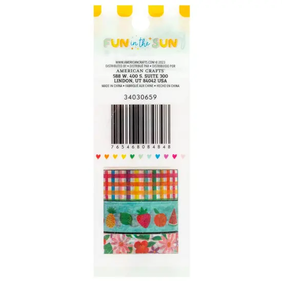 Pebbles Fun In The Sun Washi Tape-8/Pkg {3}
