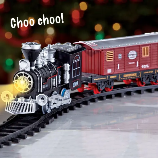 Collections Etc Lights and Sounds Classic Locomotive Toy Train Set {1}