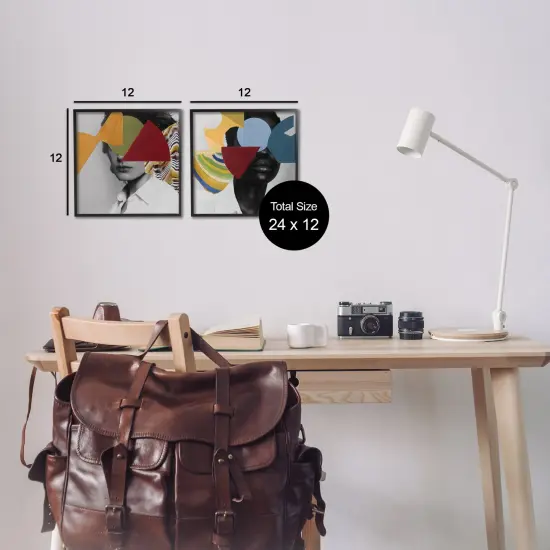 Stupell Industries Obscura Pop Portraits 2pc Framed Giclee Set By Victoria Barnes {9}