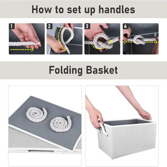 Fabric Storage Bins 4-Pack, Collapsible Storage Baskets for Organizing {3}