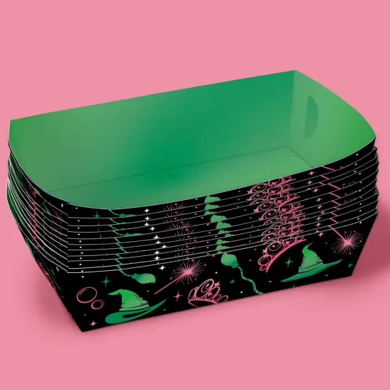 Big Dot of Happiness Witch Party Paper Food Trays, Disposable Food Boats Double-Sided Meal Holders for Nachos, Hot Dogs, French Fries - 12 Ct {6}