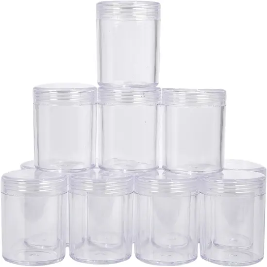 The Beadsmith Personality Case - Clear Storage Organizer Box, 6.25 x 4.75 x 2.1 inches - Includes 12 Small Containers with lids - 1.5 x 2 inches, Bead Holder {4}
