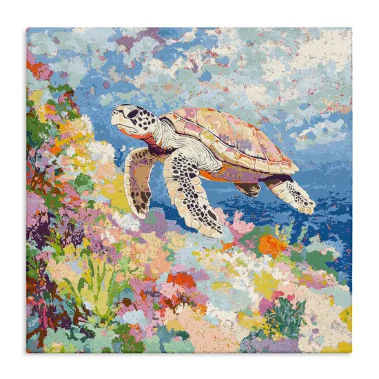 Stupell Industries Vivid Turtle Amidst Reef Canvas By LSR Creative Studio {1}
