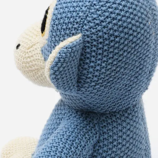 100% Handmade Cotton knitted Soft Monkey Plush Toy/Soft Toys starling blue {3}