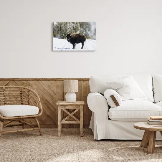 Stupell Industries Bison on Snowy Track Canvas By PIDDIX {8}
