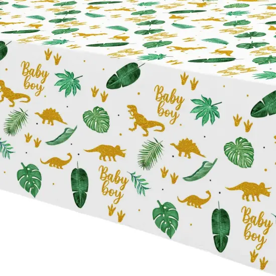 Jungle Theme Dinosaur Baby Shower Decorations Tablecloth {4}