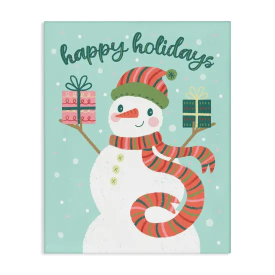 Stupell Industries Happy Holidays Snowman Canvas By Brandi Powell {1}