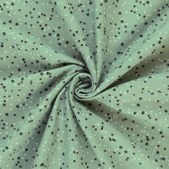 Mook Fabrics Dotted Flannel Fabric [108 in. Wide] - By The Yard Granite Green {1}