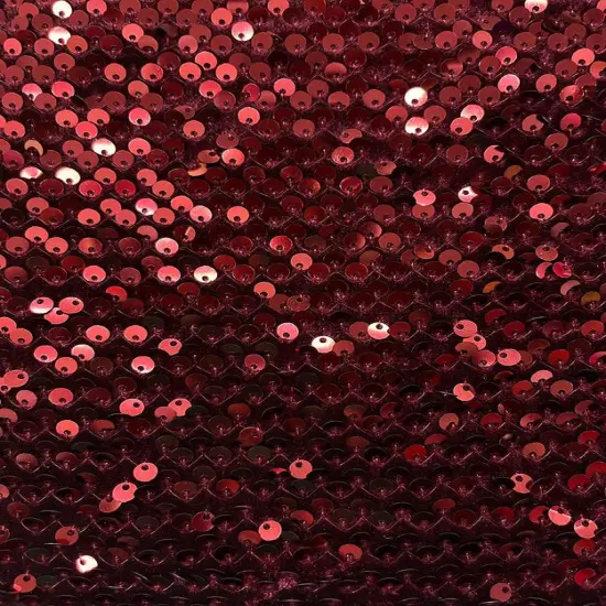 63" wide Velvet Sequin Stretch Fabric Polyester Spandex Embroidered Sparkle Knit by Yard Cherry {3}