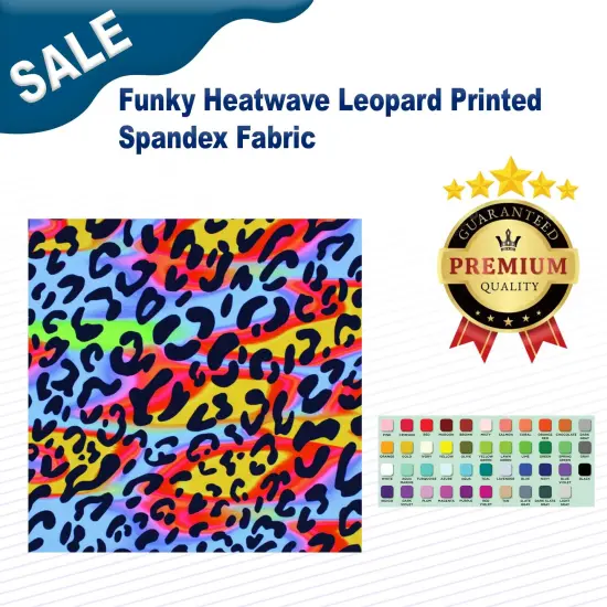 Funky Heatwave Leopard Printed Spandex Fabric {2}