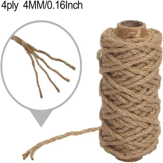 4mm Thick 66 Feet Long Strong Natural Jute Twine {3}