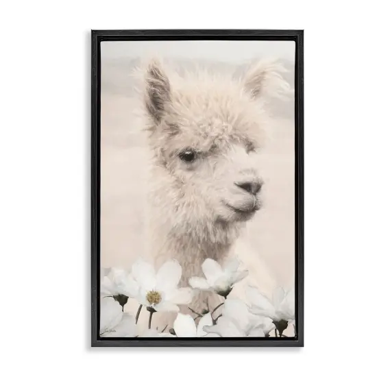Stupell Industries Alpaca with White Blossoms Floating Frame By Lori Deiter {1}