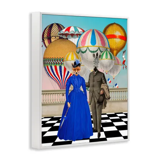 Stupell Industries Animal Couple with Hot Air Balloons Framed Giclee By Erika C. Brothers {3}