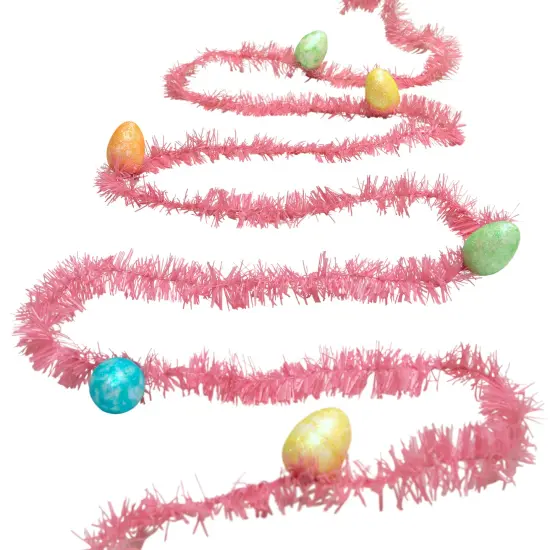 Northlight 25' Tinsel Garland with Easter Eggs - Pink {5}