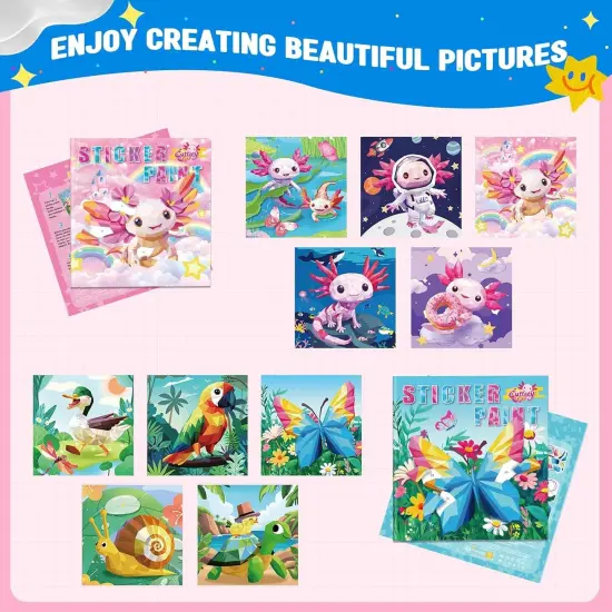 2PCS Paint by Number Sticker Book Travel Activities for Girls Kids {3}