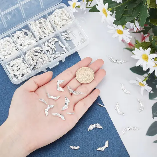 160pcs 8 Styles Angle Wing Bead for Crafts {3}