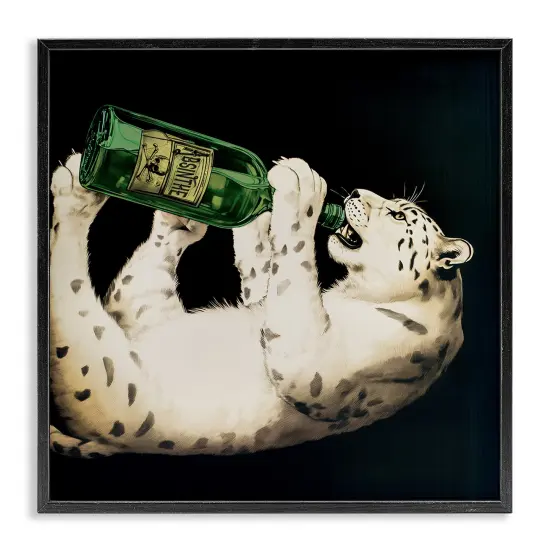 Stupell Industries Leopard Absinthe Bottle Framed Giclee By Annabelle Hall {7}