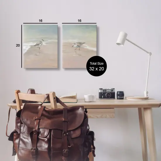 Stupell Industries Shorebirds on the Sand 2pc Canvas Set By Danhui Nai {3}