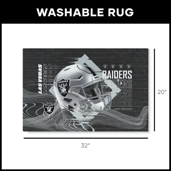 Las Vegas Raiders NFL Wavelength Washable Rug 20X32 Inches {5}