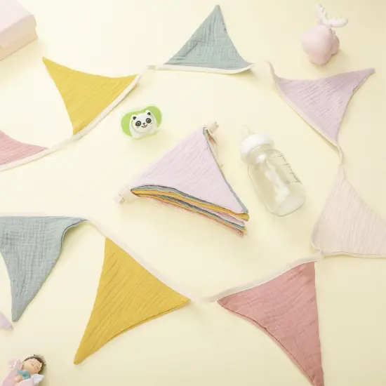 15.5 ft Party Pennant Banner Flags, 2 Pcs Nursery Garland Triangle Bunting Flag Baby Banner for Nursery Decor Baby Birthday Boho Wedding Shower Party Event, Each 7.75 ft(Rainbow Color) {3}