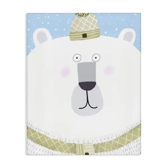 Stupell Industries Polar Bear with Falling Snow Canvas By Carla Daly {1}