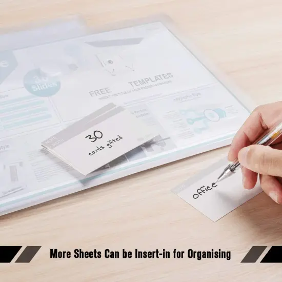 25 Pack Transparent Plastic Envelope Folders, A4 Letter Size, 100% Clear, Hook & Loop Closure, Label Pocket, Easy Storage {3}