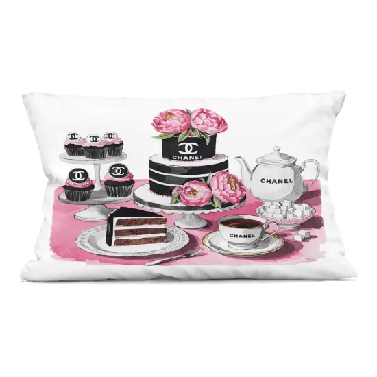 Stupell Industries Feminine Chic Dessert Spread Decorative Printed Throw Pillow design by Amanda Greenwood, 14 x 7 x 20 {1}