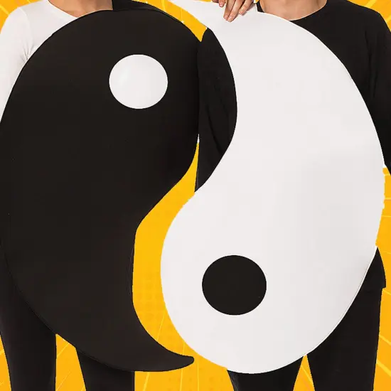 Unique Yin Yang Adult Couples Costume Symbolic Balance for Halloween and Events {3}