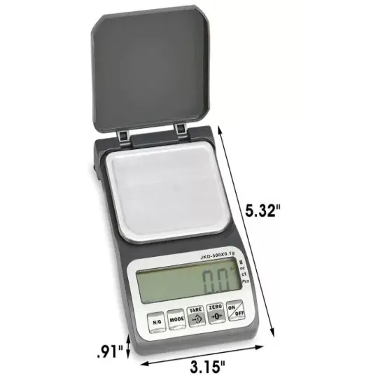 Compact Pocket Scale 500 grams Capacity, Accurate to 0.1 gram {3}
