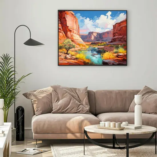 Paint by Numbers for Adults Beginner, Grand Canyon Acrylic Easy Suitable for Home Wall Decoration Flameless 16x20 Inch {3}