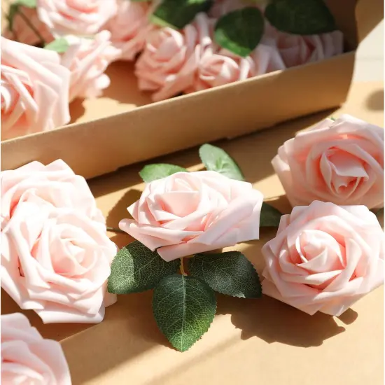 Artificial Flower Blush Pink Rose {2}