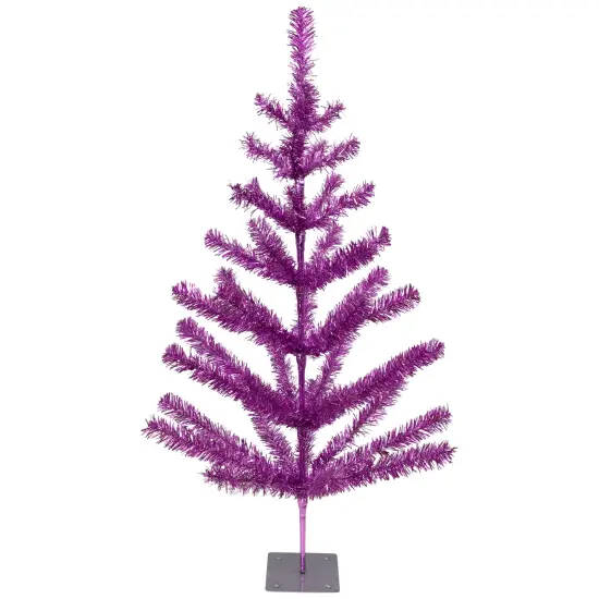 Northlight Medium Tinsel Twig Artificial Christmas Tree -3' - Purple - Unlit {3}