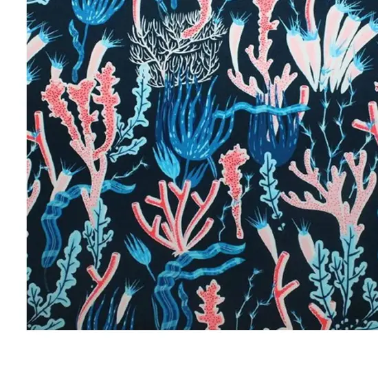 Coral Reef on Navy Printed Spandex {5}