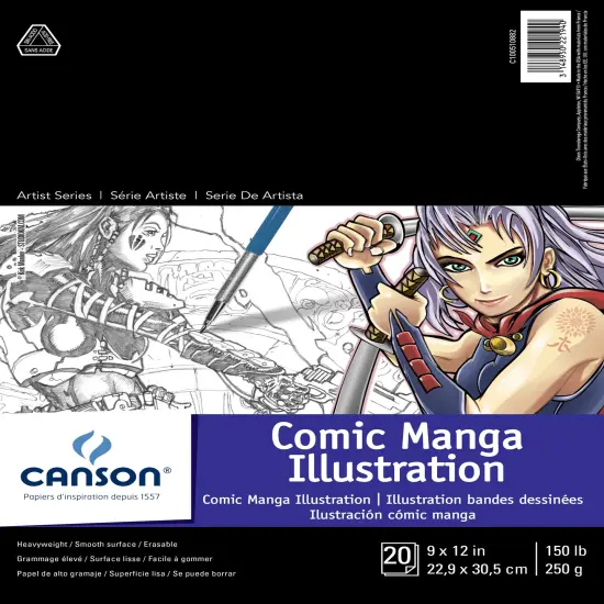 Canson Artist Series Comic Manga Illustration Pad 9"X12"-20 Sheets {1}
