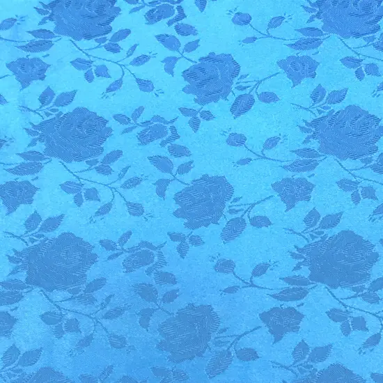 1 Yard Turquoise Jacquard Satin Fabric Reversible Material for Tablecloth Drapery Crafts 58/60 Inches Width {2}