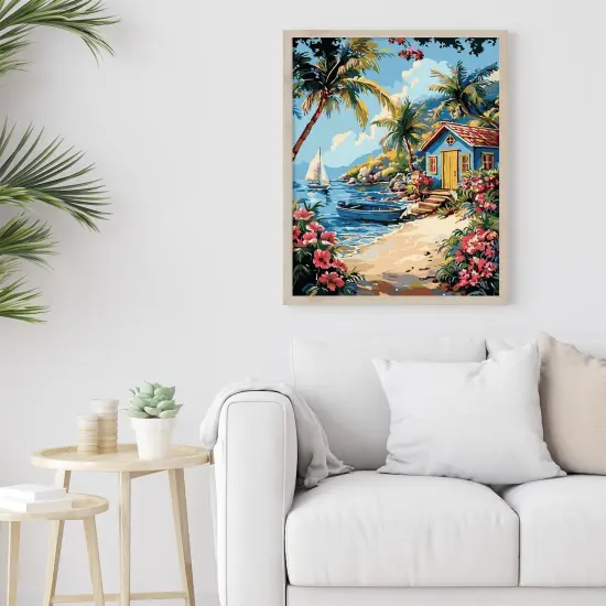 Paint by Numbers Kit for Adults Beginner, Beach Landscape 16x20 Inch {2}