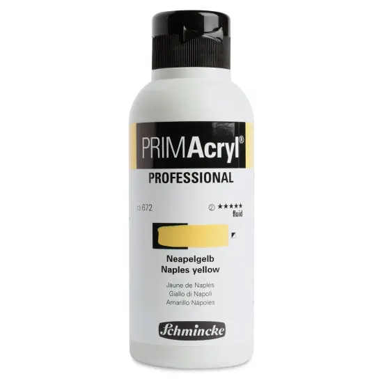 Schmincke Primacryl Professional Fluid Acrylic - Naples Yellow, 250 ml bottle {1}