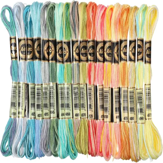 18 Pcs Friendship Bracelet String, Rainbow Embroidery Floss {1}