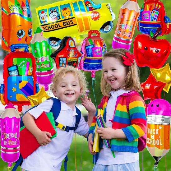 38 Pcs Back to School Mylar Foil Balloons {5}