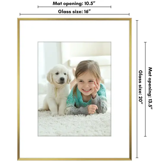 Americanflat Aluminum Picture Frame with Mat - Metal Photo Frame - Black Metal Molding Frame - Shatter Resistant Glass - Hanging Hardware {2}